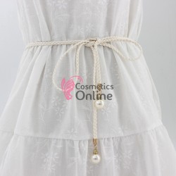 Snur pentru brau din piele impletita Luxury BLT029EE - Crem HandMade